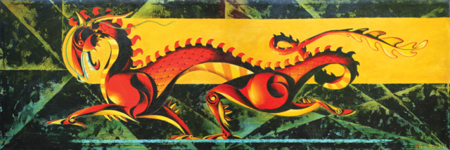 © Paolo Rui; painting; acrylic and oil on canvas; surreal; Dragon; Chinese dragon; Year of the Dragon