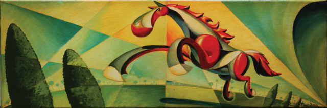 © Paolo Rui; painting; acrylic and oil on canvas; surreal; Horse; mare